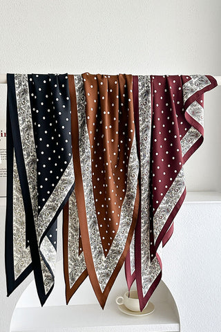 Paisley Polka Dot Satin Scarf