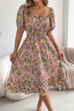 Off-Shoulder Floral Casual Dress