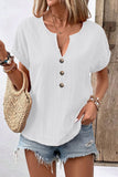 Button-Front Casual T-Shirt