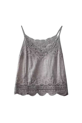 Scalloped Lace V-Neck Sleeveless Tank