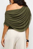 Ruched Off-Shoulder Draped Blouse