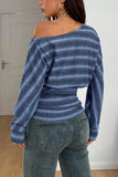Striped Off-Shoulder Knit Top