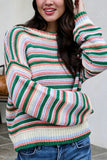 Striped Crew Neck Knit Sweater