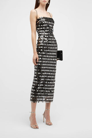 Sequin Spaghetti Strap Midi Dress
