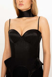 Mock Neck Sweetheart Corset Cami