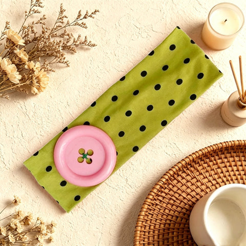 Button Accent Polka Dot Headband