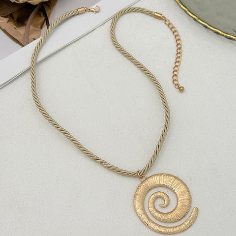 Abstract Spiral Pendant Necklace