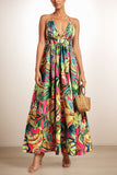 Tropical Halter Maxi Dress