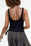 Ruffle Trim Polka Dot Tank Top