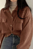 Ribbed Button-Front Collared Jacket