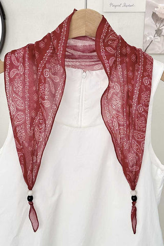 Paisley Print Fringed Scarf