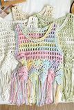 Crochet Fringe Floral Tank Top