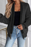 Open-Front Textured Knit Cardigan