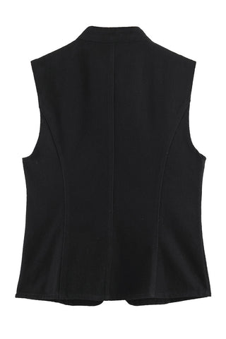 Stand Collar Asymmetric Button Vest