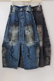 Script Print Cargo Pocket Baggy Jeans