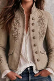 Vintage Floral Detail Military Jacket