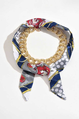 Chain Link Print Neck Scarf