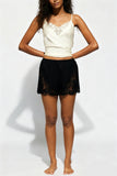 Lace Trim Casual Shorts
