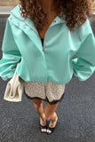 Mock Neck Puff Sleeve Blazer