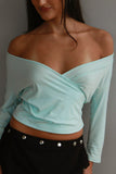 Tie-Neck Wrap Front Crop Top