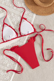 Floral Ruched Halter Bikini Sets