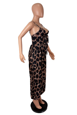 V-Neck Tie-Front Palazzo Jumpsuit