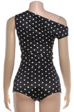 One-Shoulder Polka Dot Short Set