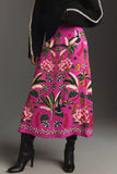 Floral Print High-Waist Midi Skirt