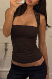 Lace-Strap Square Neck Tank Top