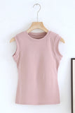 Ribbed Round Neck Sleeveless Tank