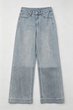Stripe Embellished Wide Leg Jeans