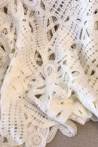Floral Crochet Hollow Long Sleeve Cover-Up