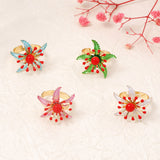 Floral Enamel Statement Ring