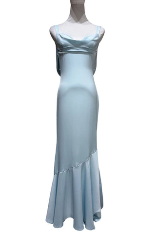 Satin Cowl Neck Mermaid Maxi Dress